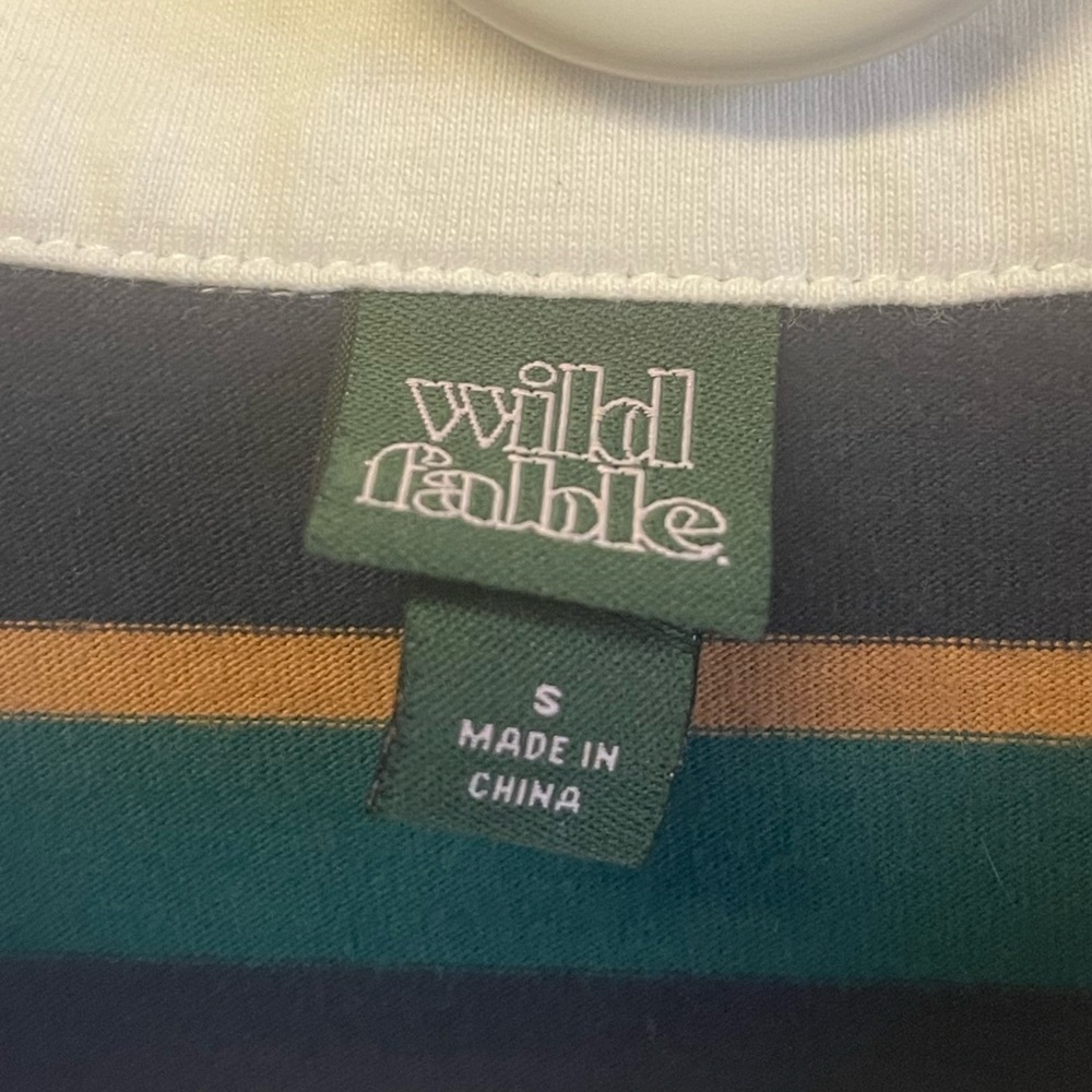 wild fable Navy Rugby-Style Polo with Green & Tan Stripes - Picture 4 of 5